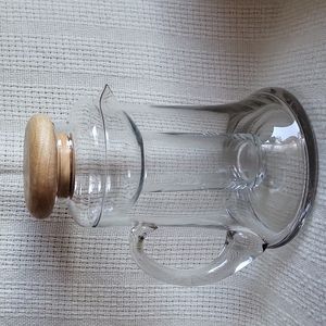 Glass Pitcher w/ Ice Insert and Wooden Lid hold 24 oz.